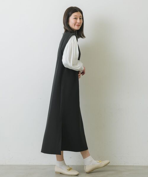 RETRO GIRL(レトロガール)の「キーネックOPセット(ワンピース・レディース・ブラック/ベージュ/グリーン・FREE)」の6枚目の写真