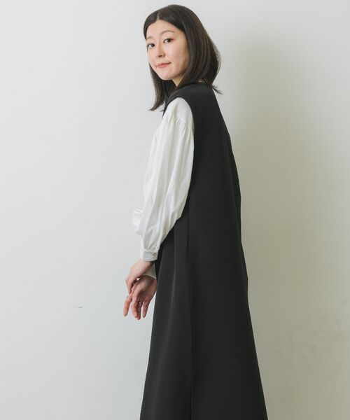 RETRO GIRL(レトロガール)の「キーネックOPセット(ワンピース・レディース・ブラック/ベージュ/グリーン・FREE)」の9枚目の写真