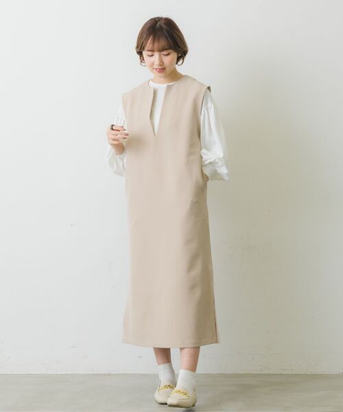RETRO GIRL(レトロガール)の「キーネックOPセット(ワンピース・レディース・ブラック/ベージュ/グリーン・FREE)」の11枚目の写真