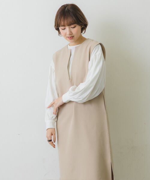 RETRO GIRL(レトロガール)の「キーネックOPセット(ワンピース・レディース・ブラック/ベージュ/グリーン・FREE)」の19枚目の写真