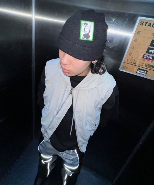 XU(エックスユー)の「ストリートファッション XU エックスユー sleeveless zip hoodie オーバーサイズ ジップパーカー オーバーサイズパーカー パーカー 袖なし(パーカー・メンズ・ブラック/グレー・ONE SIZE)」の14枚目の写真