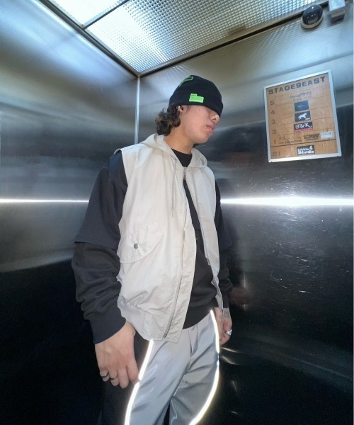 XU(エックスユー)の「ストリートファッション XU エックスユー sleeveless zip hoodie オーバーサイズ ジップパーカー オーバーサイズパーカー パーカー 袖なし(パーカー・メンズ・ブラック/グレー・ONE SIZE)」の13枚目の写真
