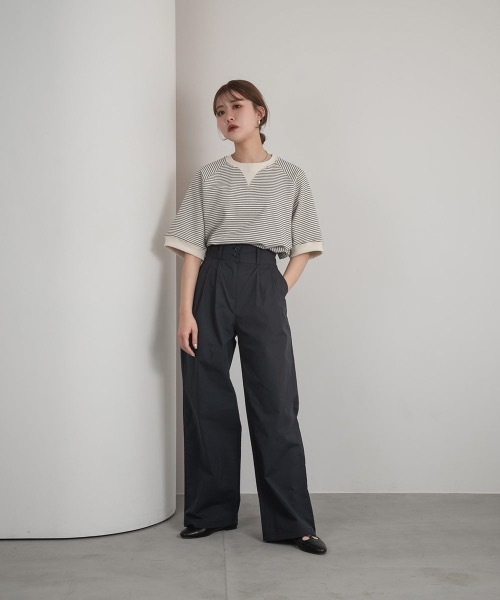 Amiur(エミレ)の「high waist double button pants(その他パンツ・レディース・ベージュ/ネイビー・FREE)」の7枚目の写真