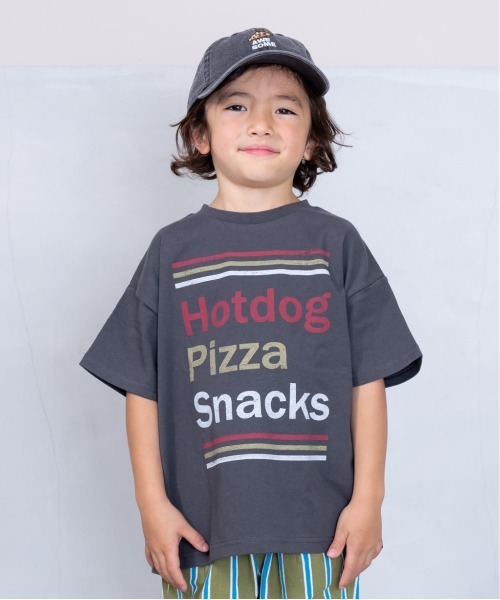 Life Support Products（ライフサポートプロダクツ）の「半袖プリントTee(80～150cm)（Tシャツ/カットソー・キッズ・チャコール/モカ/ダークブルー/マスタード/オレンジ/モスグリーン/ライトピンク/アイボリー/ブルー/オフホワイト・80/90/95/100/110/120/130/140/150）」の4枚目の写真