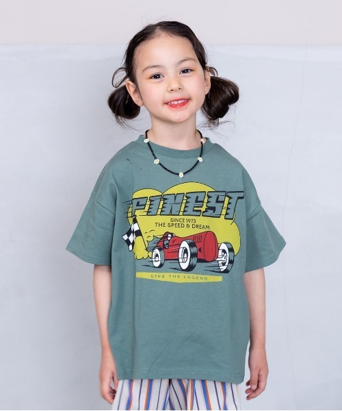 Life Support Products（ライフサポートプロダクツ）の「半袖プリントTee(80～150cm)（Tシャツ/カットソー・キッズ・チャコール/モカ/ダークブルー/マスタード/オレンジ/モスグリーン/ライトピンク/アイボリー/ブルー/オフホワイト・80/90/95/100/110/120/130/140/150）」の6枚目の写真