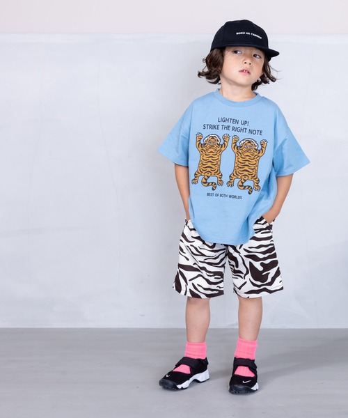 Life Support Products（ライフサポートプロダクツ）の「半袖プリントTee(80～150cm)（Tシャツ/カットソー・キッズ・チャコール/モカ/ダークブルー/マスタード/オレンジ/モスグリーン/ライトピンク/アイボリー/ブルー/オフホワイト・80/90/95/100/110/120/130/140/150）」の15枚目の写真