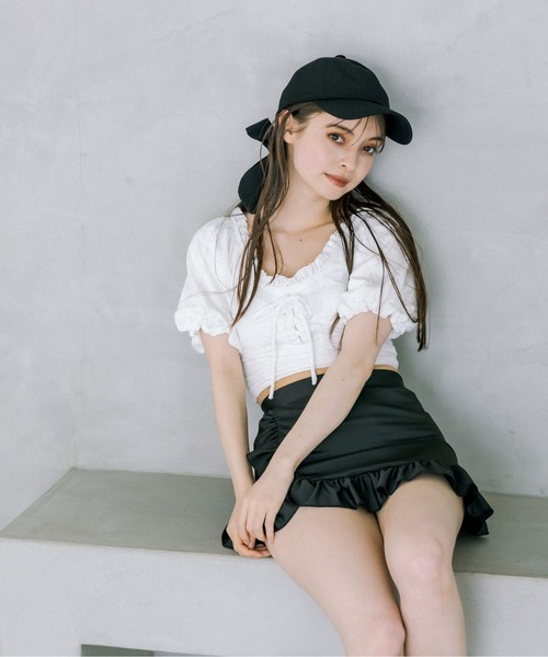 OLIVE des OLIVE（オリーブデオリーブ）の「レースアップ2ピース