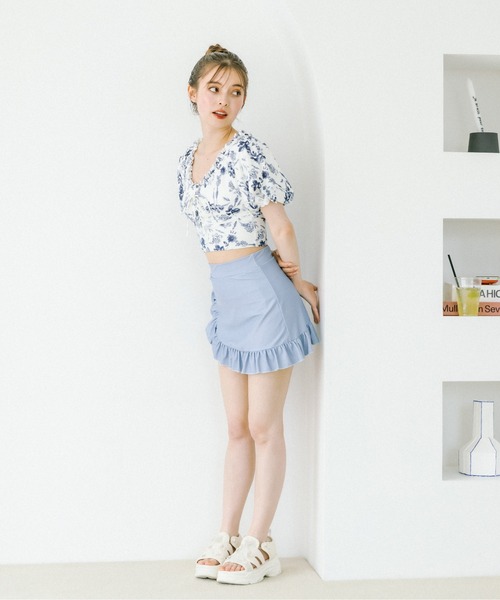 OLIVE des OLIVE(オリーブデオリーブ)の「レースアップ2ピースswim wear 1031180120(水着・レディース・オフホワイト/サックスブルー・FREE)」の17枚目の写真