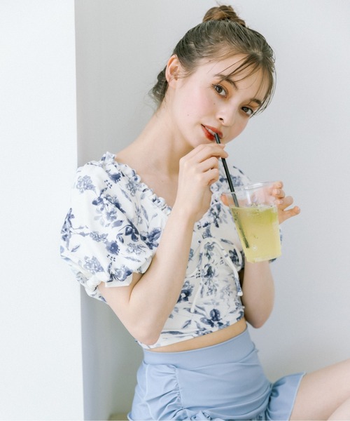 OLIVE des OLIVE(オリーブデオリーブ)の「レースアップ2ピースswim wear 1031180120(水着・レディース・オフホワイト/サックスブルー・FREE)」の14枚目の写真