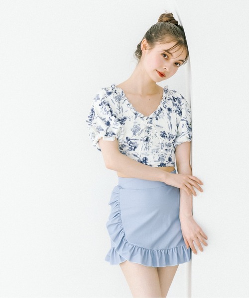 OLIVE des OLIVE(オリーブデオリーブ)の「レースアップ2ピースswim wear 1031180120(水着・レディース・オフホワイト/サックスブルー・FREE)」の18枚目の写真