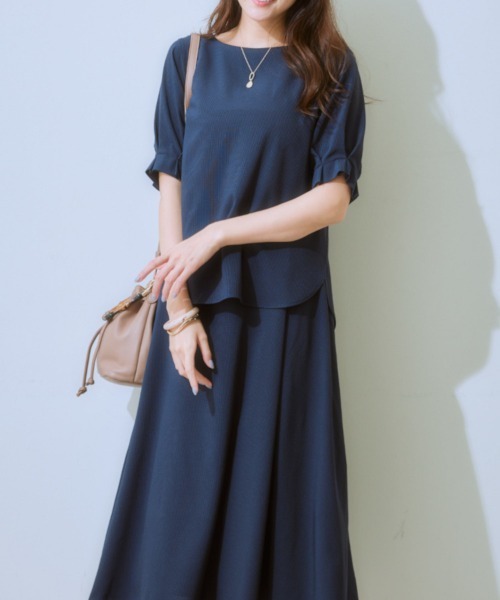 7days Life Styling(セブンデイズライフスタイリング)の「【接触冷感/UVカット/吸汗速乾】デザインスリーブブラウス ストレッチコードレーンシリーズ <セットアップ対応>(シャツ/ブラウス・レディース・ネイビー×ホワイト/ネイビー系・M/L/LL/3L/S/5L/4L/8L/6L)」の19枚目の写真