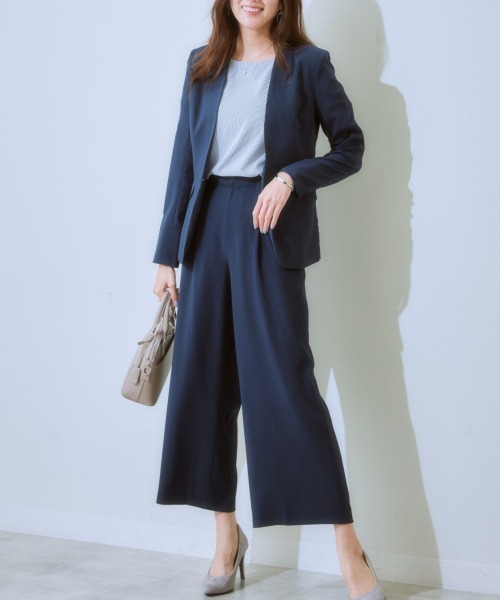 7days Life Styling(セブンデイズライフスタイリング)の「【吸汗速乾】デザインスリーブブラウス(ストレッチコードレーンシリーズ)(シャツ/ブラウス・レディース・ネイビー×ホワイト/ネイビー系・M/L/LL/3L/S)」の20枚目の写真