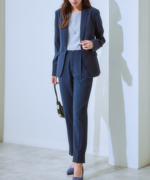 7days Life Styling(セブンデイズライフスタイリング)の「【吸汗速乾】デザインスリーブブラウス(ストレッチコードレーンシリーズ)(シャツ/ブラウス・レディース・ネイビー×ホワイト/ネイビー系・M/L/LL/3L/S)」の21枚目の写真