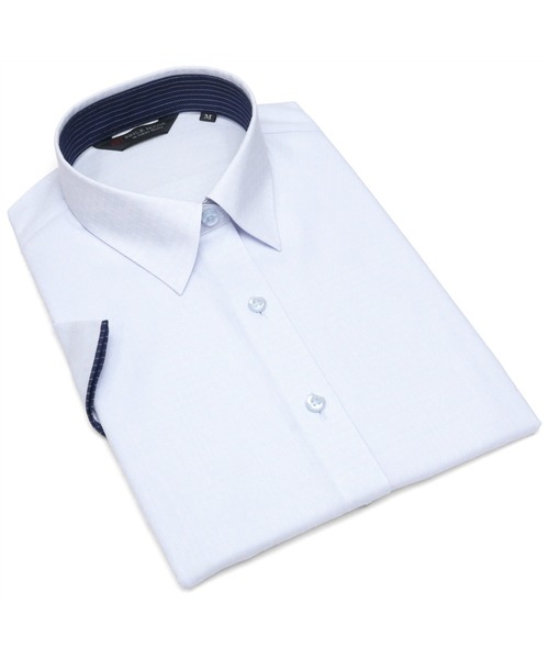 TOKYO SHIRTS(トウキョウシャツ)の「形態安定ノーアイロン レギュラー衿 半袖ビジネスワイシャツ(ビジネスシャツ・レディース・ライトブルー・M/L/XS/S/LL/XL)」の6枚目の写真