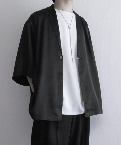 NILWAY（ニルウェイ）の「オーバーサイズサイドスリットテーラードジャケット（テーラードジャケット・メンズ・ブラック/アッシュグレー/ネイビー・SMALL/LARGE/MEDIUM）」の4枚目の写真