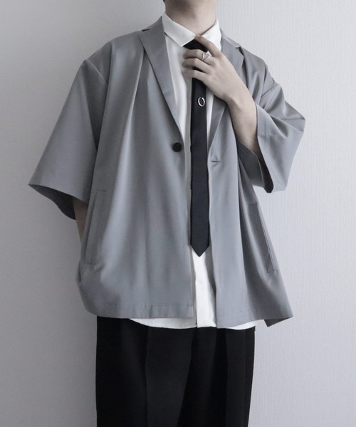 NILWAY（ニルウェイ）の「オーバーサイズサイドスリットテーラードジャケット（テーラードジャケット・メンズ・ブラック/アッシュグレー/ネイビー・SMALL/LARGE/MEDIUM）」の6枚目の写真