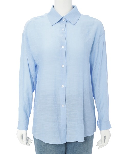 Edit Sheen(エディットシーン)の「バックボタンシアーシャツ(シャツ/ブラウス・レディース・ブルー/ホワイト/ベージュ・M)」の15枚目の写真