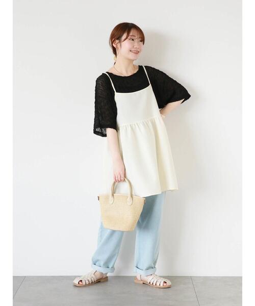 ehka sopo（エヘカソポ）の「波シアーショート丈カットソー（Tシャツ/カットソー・レディース・ピンク/ブラック/グレー/キナリ・F）」の7枚目の写真