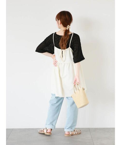 ehka sopo（エヘカソポ）の「波シアーショート丈カットソー（Tシャツ/カットソー・レディース・ピンク/ブラック/グレー/キナリ・F）」の10枚目の写真