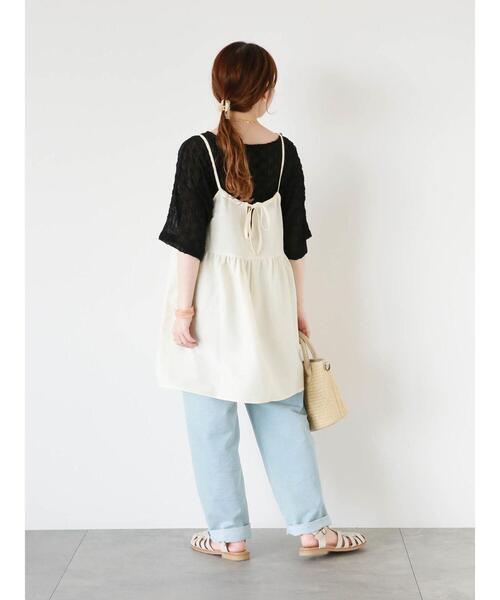 ehka sopo（エヘカソポ）の「波シアーショート丈カットソー（Tシャツ/カットソー・レディース・ピンク/ブラック/グレー/キナリ・F）」の11枚目の写真