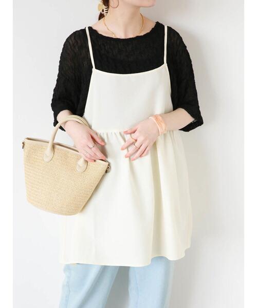 ehka sopo（エヘカソポ）の「波シアーショート丈カットソー（Tシャツ/カットソー・レディース・ピンク/ブラック/グレー/キナリ・F）」の15枚目の写真