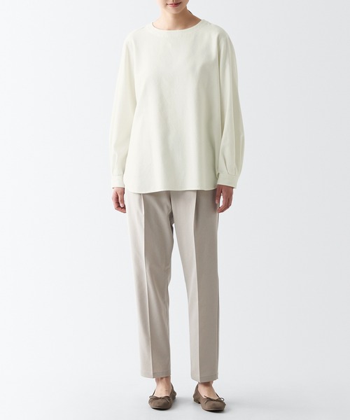 無印良品（ムジルシリョウヒン）の「両面起毛フランネル長袖ブラウス（シャツ/ブラウス・レディース・ネイビー系/オフホワイト/ダークグリーン/グレー系その他3/ブラック系4/ベージュ・S/XXL/M/XL/L/XS）」の7枚目の写真