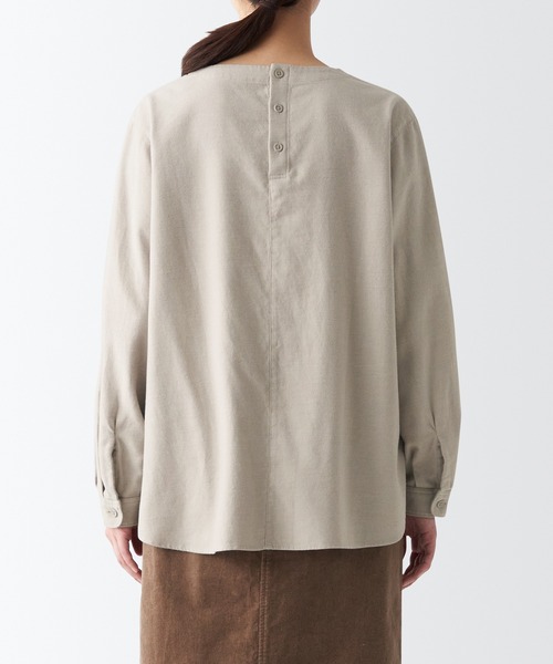 無印良品（ムジルシリョウヒン）の「両面起毛フランネル長袖ブラウス（シャツ/ブラウス・レディース・ネイビー系/オフホワイト/ダークグリーン/グレー系その他3/ブラック系4/ベージュ・S/XXL/M/XL/L/XS）」の18枚目の写真