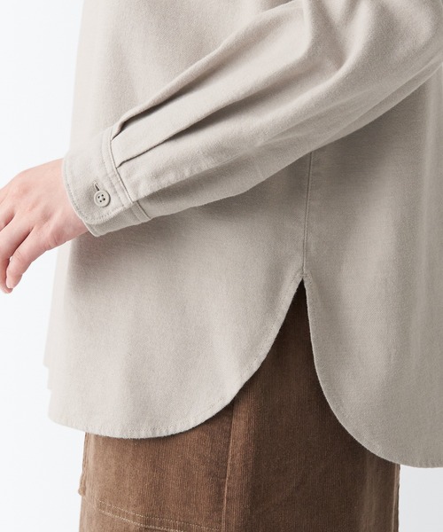 無印良品（ムジルシリョウヒン）の「両面起毛フランネル長袖ブラウス（シャツ/ブラウス・レディース・ネイビー系/オフホワイト/ダークグリーン/グレー系その他3/ブラック系4/ベージュ・S/XXL/M/XL/L/XS）」の20枚目の写真