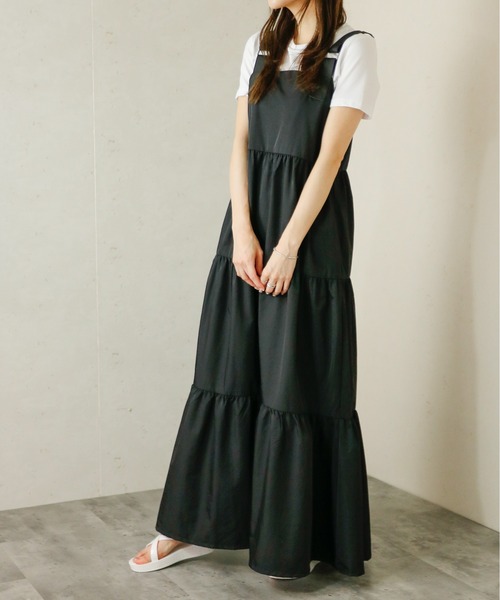 Per sist ence(パーシエンス)の「Per sist ence/パーシエンス ナイロンティアードワンピース(ワンピース・レディース・ブラック/チャコールグレー/カーキ・FREE)」の14枚目の写真
