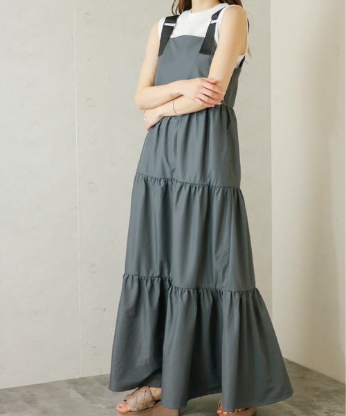 Per sist ence(パーシエンス)の「Per sist ence/パーシエンス ナイロンティアードワンピース(ワンピース・レディース・ブラック/チャコールグレー/カーキ・FREE)」の20枚目の写真