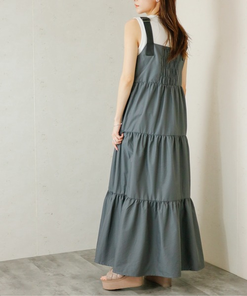 Per sist ence(パーシエンス)の「Per sist ence/パーシエンス ナイロンティアードワンピース(ワンピース・レディース・ブラック/チャコールグレー/カーキ・FREE)」の21枚目の写真