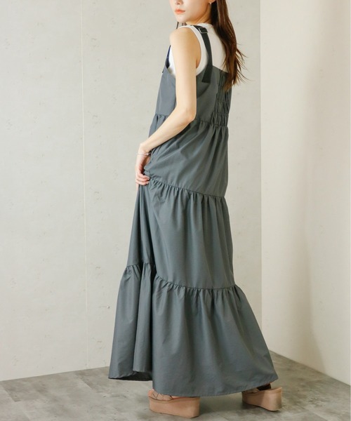 Per sist ence(パーシエンス)の「Per sist ence/パーシエンス ナイロンティアードワンピース(ワンピース・レディース・ブラック/チャコールグレー/カーキ・FREE)」の22枚目の写真