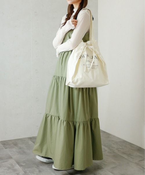 Per sist ence(パーシエンス)の「Per sist ence/パーシエンス ナイロンティアードワンピース(ワンピース・レディース・ブラック/チャコールグレー/カーキ・FREE)」の8枚目の写真