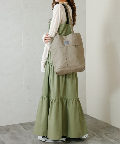 Per sist ence(パーシエンス)の「Per sist ence/パーシエンス ナイロンティアードワンピース(ワンピース・レディース・ブラック/チャコールグレー/カーキ・FREE)」の11枚目の写真