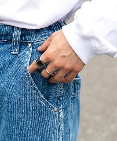 WEGO（ウィゴー）の「WEGO/ダブルニー ワイドペインターパンツ（デニムパンツ・メンズ・インディゴブルー・LARGE/MEDIUM）」の18枚目の写真