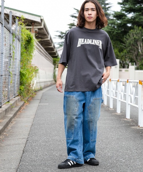 WEGO（ウィゴー）の「WEGO/ダブルニー ワイドペインターパンツ（デニムパンツ・メンズ・インディゴブルー・LARGE/MEDIUM）」の2枚目の写真