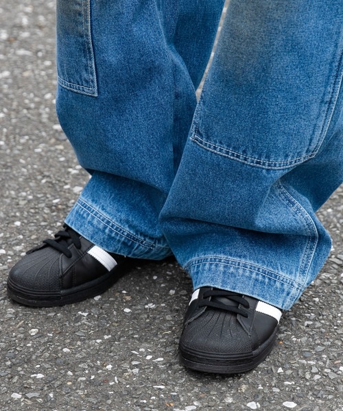 WEGO（ウィゴー）の「WEGO/ダブルニー ワイドペインターパンツ（デニムパンツ・メンズ・インディゴブルー・LARGE/MEDIUM）」の9枚目の写真