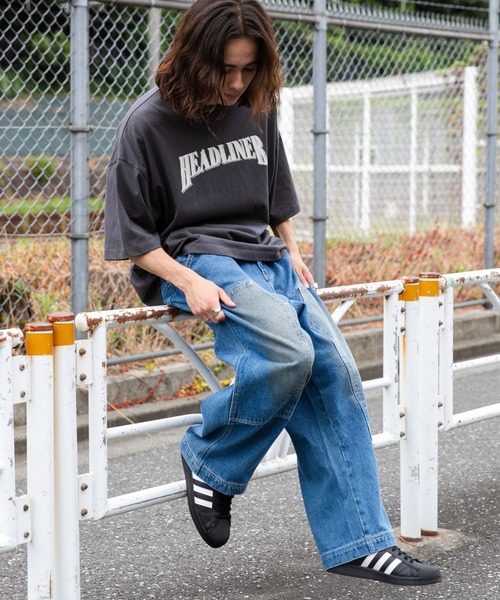 WEGO（ウィゴー）の「WEGO/ダブルニー ワイドペインターパンツ（デニムパンツ・メンズ・インディゴブルー・LARGE/MEDIUM）」の12枚目の写真