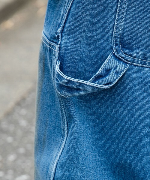 WEGO（ウィゴー）の「WEGO/ダブルニー ワイドペインターパンツ（デニムパンツ・メンズ・インディゴブルー・LARGE/MEDIUM）」の8枚目の写真