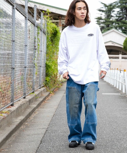 WEGO（ウィゴー）の「WEGO/ダブルニー ワイドペインターパンツ（デニムパンツ・メンズ・インディゴブルー・LARGE/MEDIUM）」の14枚目の写真