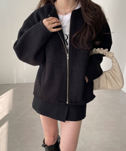 アーペーセー A.P.C. ボアブルゾン ノーカラージャケット ブークレー