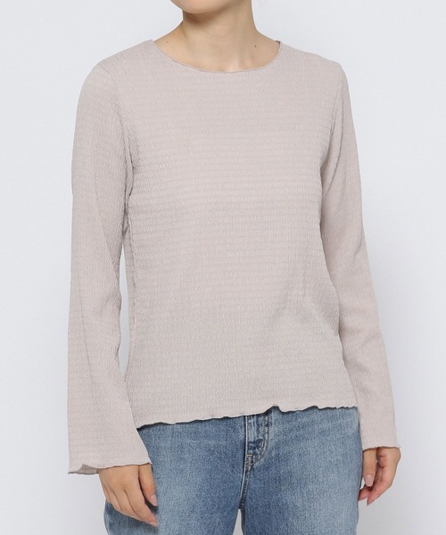 GLOBAL WORK(グローバルワーク)の「シャーリングメロープルオーバー/MATINEE LINE/972849(Tシャツ/カットソー・レディース・マスタード/グレイッシュベージュ/ブラック/オフホワイト・LARGE/MEDIUM)」の3枚目の写真
