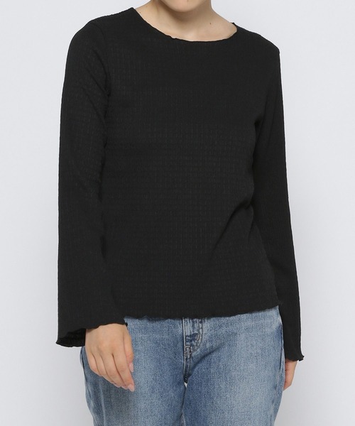 GLOBAL WORK(グローバルワーク)の「シャーリングメロープルオーバー/MATINEE LINE/972849(Tシャツ/カットソー・レディース・マスタード/グレイッシュベージュ/ブラック/オフホワイト・LARGE/MEDIUM)」の2枚目の写真