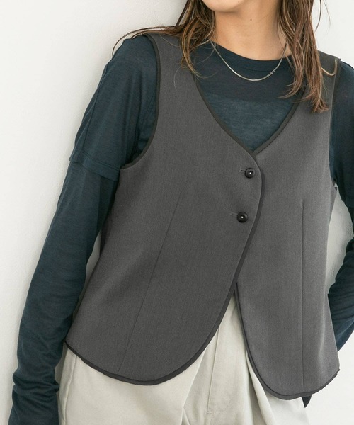 KBF(ケイビーエフ)の「カットオフデザインベスト(ベスト・レディース・チャコールグレー/グリーン系その他・ONE)」の12枚目の写真