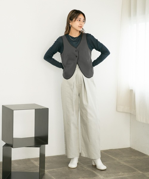 KBF(ケイビーエフ)の「カットオフデザインベスト(ベスト・レディース・チャコールグレー/グリーン系その他・ONE)」の15枚目の写真