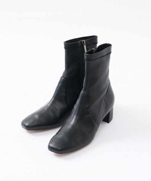 RIVE DROITE（リヴドロワ）の「レザーストレッチショートブーツ（ブーツ・レディース・ブラック/ダークブラウン・38/37）」の3枚目の写真