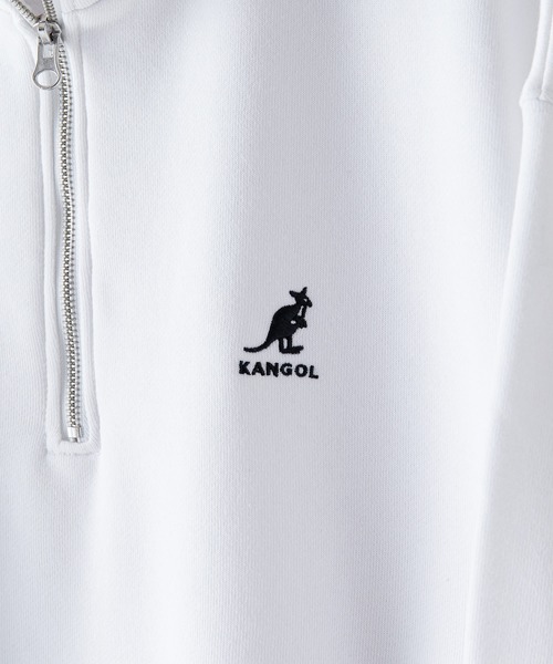 KANGOL(カンゴール)の「【KANGOL/カンゴール】ビッグシルエット ワンポイントロゴ刺繍 裏起毛 ハーフジップスウェット トレーナー フロントジップ(スウェット・メンズ・ブルー/グレー/ホワイト/ダークグリーン・MEDIUM/LARGE/X-LARGE)」の10枚目の写真
