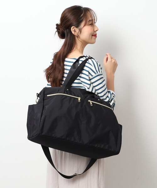 SHOO・LA・RUE(シューラルー)の「◆【撥水】ビッグボストンバッグ【キャリーオン】(ボストンバッグ・レディース・ブラック/ベージュ・00)」の3枚目の写真