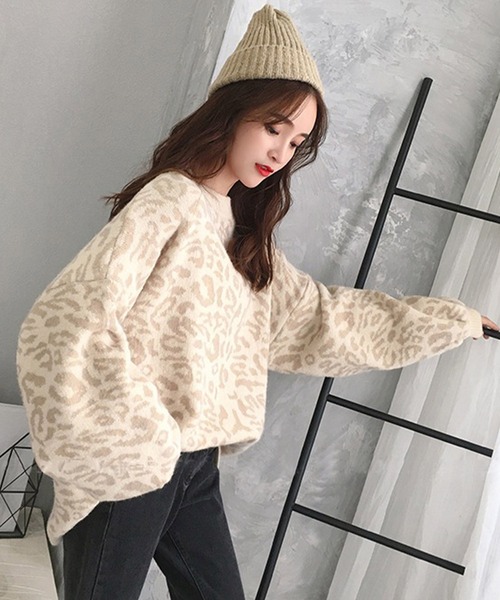 ALTROSE（アルトローズ）の「ニット レオパード ヒョウ柄 豹 トップス