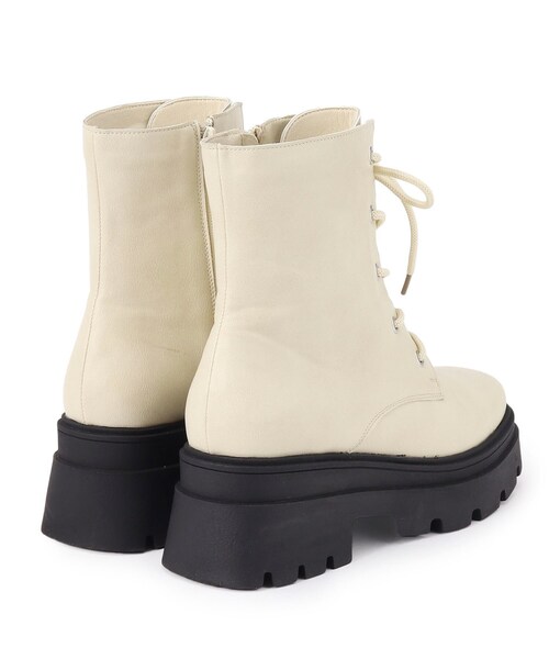 SHOO・LA・RUE（シューラルー）の「◆レースアップブーツ（ブーツ・レディース・ブラック/アイボリー・35/45）」の7枚目の写真